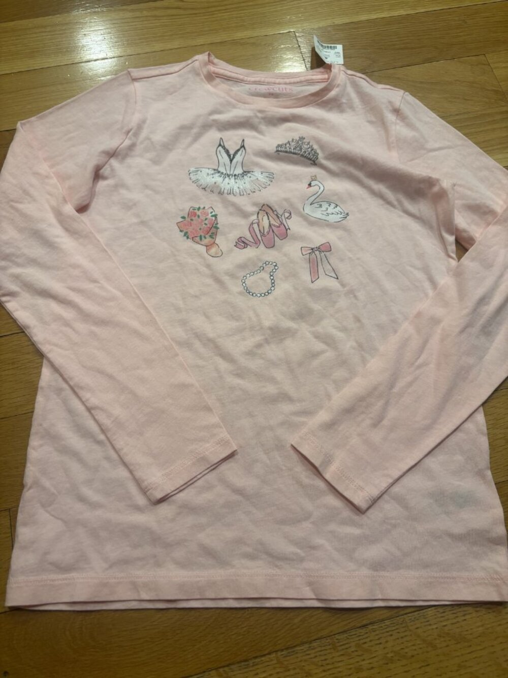 Crew cuts Size Large (L) Ballet Themed Long Sleeve Shirt with Swan